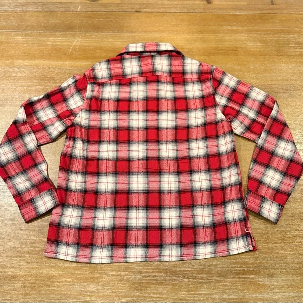 NWT Gap Kids Organic Cotton Flannel Red Plaid Button Front‎ Shirt Sz XL/12